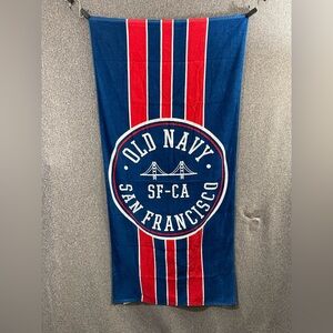 Old Navy Printed Logo Terry 28” X 58” Beach Towe
